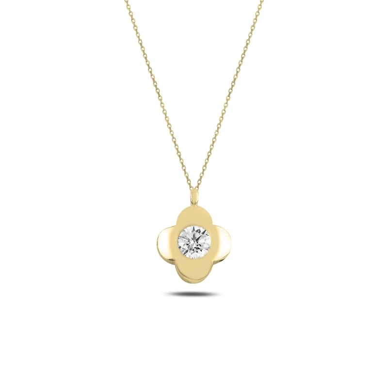 

Silver 925 Sterling Zircon Cubic Zirconia Clover Necklace