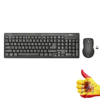 

Trust Ziva-wireless keyboard and mouse, English layout, black QWERTY (standard)