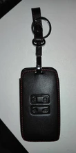 Funda de cuero genuino para llave de coche Renault KOLEOS Kadjar Arkana samsung QM5, 4 botones, juego de llaves inteligentes con anillo