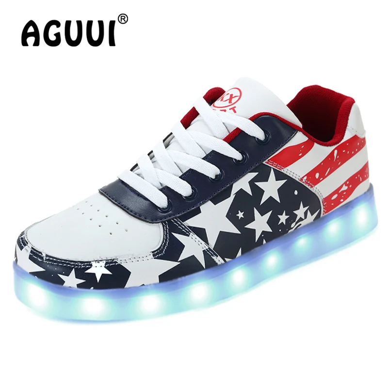 Size 35 46 Unisex Charging Glowing Sneaker Couple Led Luminous Shoes