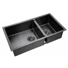 Мойка для кухни ZorG PVD 78-2-44 GRAFIT(две чаши, габаритные размеры 780х440 мм, цвет графит