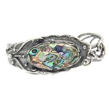 

Beautiful bracelet "feather" Heliotis mother of pearl silver plated 12 m 1069