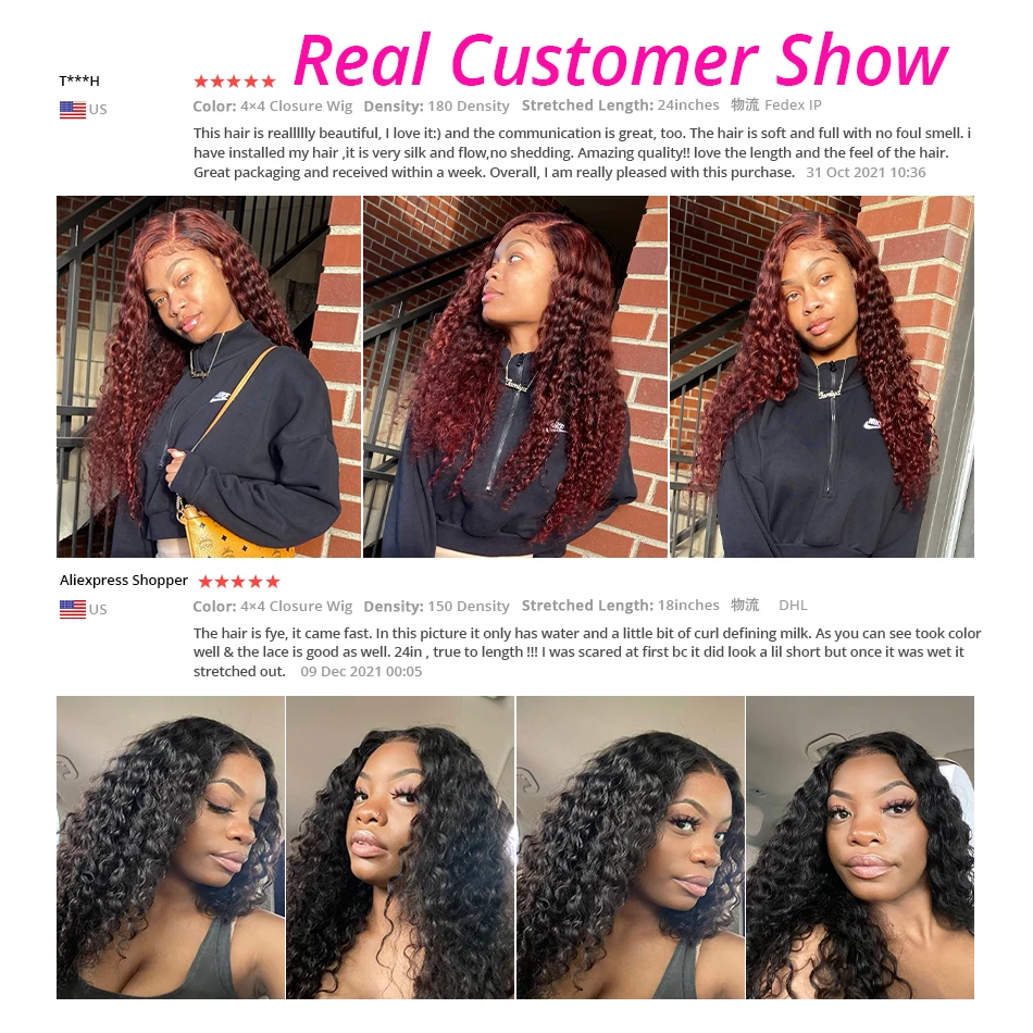 Tinashe Glueless Deep Wave Closure Wig 4x4 6x5 HD Lace Closure Wig Curly Human Hair Wigs Wear Go 200 Density HD Lace Frontal