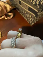 Anillo de compromiso de boda para hombre y mujer, sortija grande de acero de titanio y circón, oro de compromiso, regalo de San Valentín