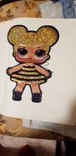 Lol Doll Patches Garment-Decoration Sequins Girls Cartoon Lovely Embroidery Cloth DIY
