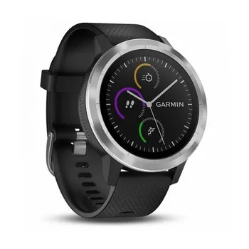 

Smart watch Garmin Vivoactive 3 stainless steel and black silicone-bluetooth gps notifications heart rate 5atm