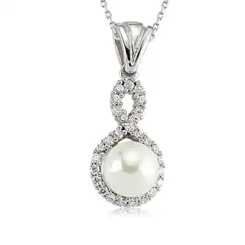 

925 sterling Silver With Pearl Infinity Ladies Necklace