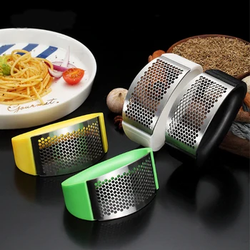 

Stainless Steel Garlic Press Manual Garlic Grinder Grater Ginger Press Kitchen Accessories Garlic Chopper Crusher