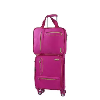 

VERAGE - Set 2 cabin suitcase soft Fuchsia 55cm 4 wheels with Vanity Case folding