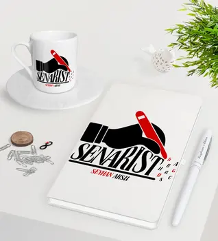 

Personalized Senarist White Notebook Pen Turkish coffee Cup Seti-1