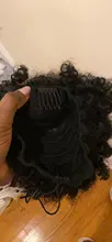 Cola de Caballo rizada Afro Puff, 100%, coleta de pelo humano brasileño con cordón con Clps para mujeres, negro Natural #2 #4, marrón