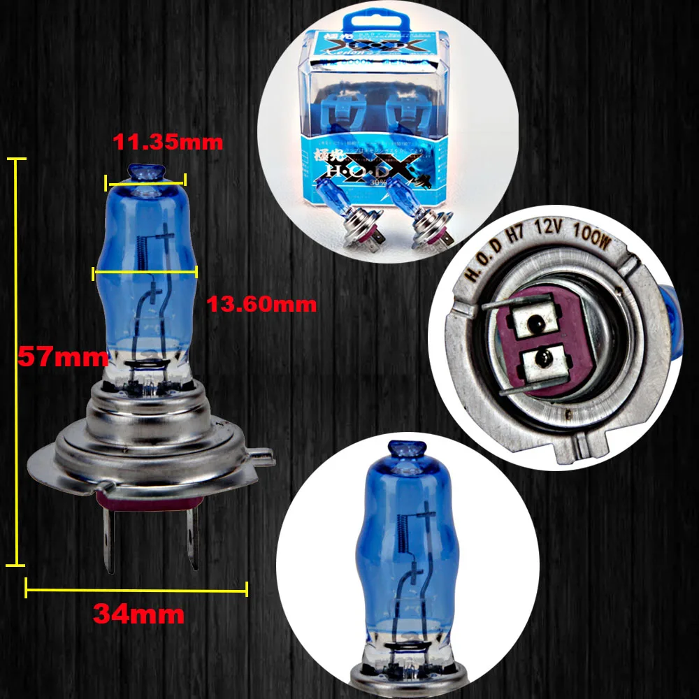 H7 12V 100W HOD 6000K hid xenon headlight bulb car headlight bulbs Xenon White Car Halogen Original Headlight Auto Bulb Bright Lamp