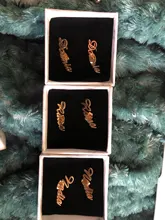 Pendientes de acero inoxidable personalizados con nombre, joyería hecha a mano con placa de nombre personalizada para mujeres y niñas, pendientes joyas Bisutería