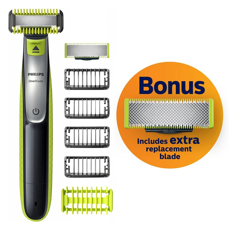 Philips OneBlade Pro QP2630 Face Body Hybrid Electric Shaver and Trimmer Men's Razor Wet Dry Beard Trimmer with 2 Blades 5 Combs