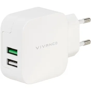 

Wall Charger dual vivanco 38333 - 2 * usb - max 2.4a-input 110v/60hz/ 240v/50hz-White