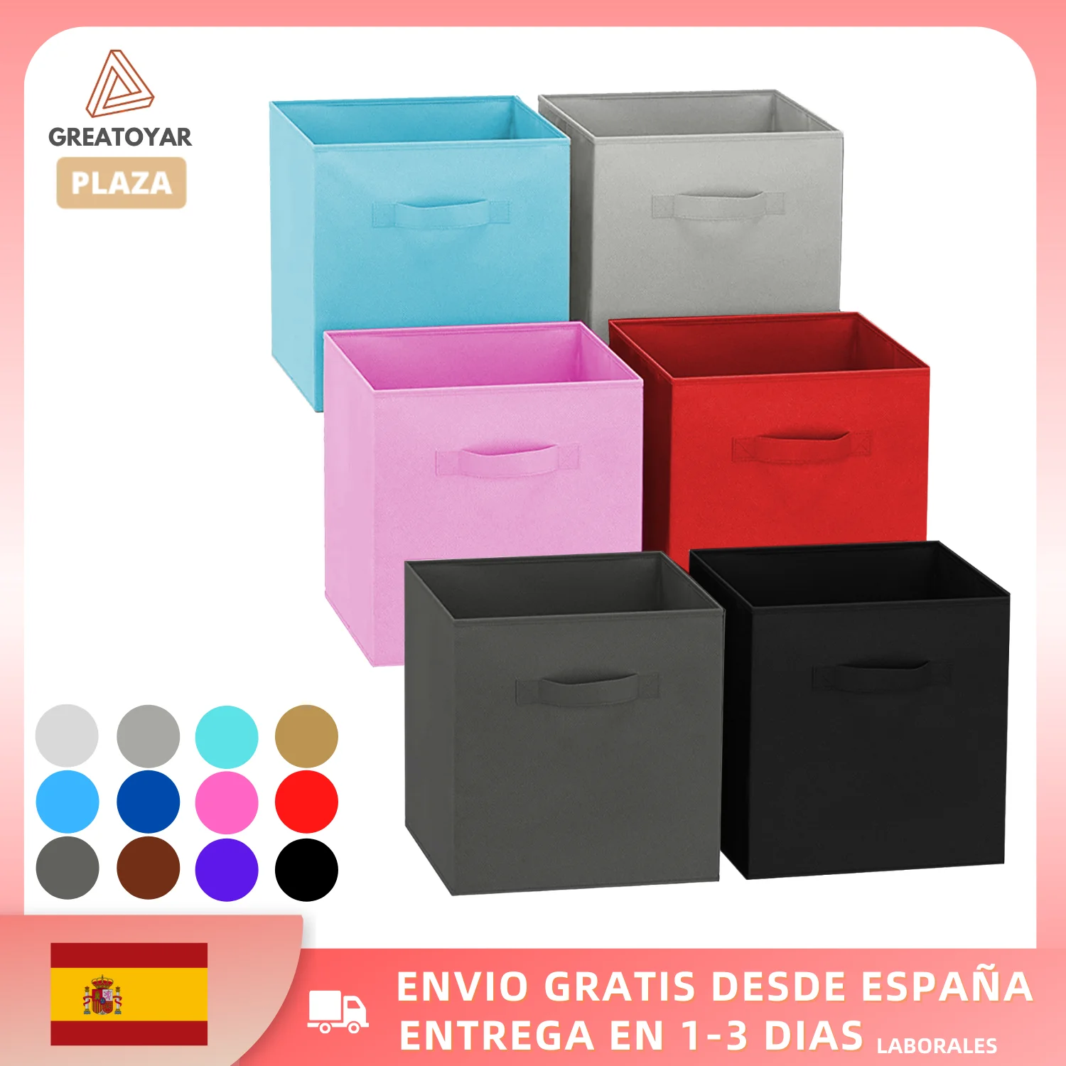 GREATOYAR Caja de Almacenaje Plegable, Pack 1/2/4/6/8 Unidades