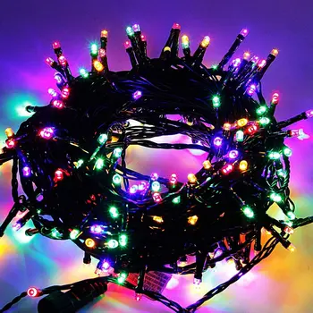 

Garland strand, cord black 100 LED color diodes