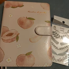 Kawaii stationery collection-Conjunto de papelería con peach para verano, pequeño bolígrafo con hebilla magnética, cinta con calendario de Cuenta regresiva