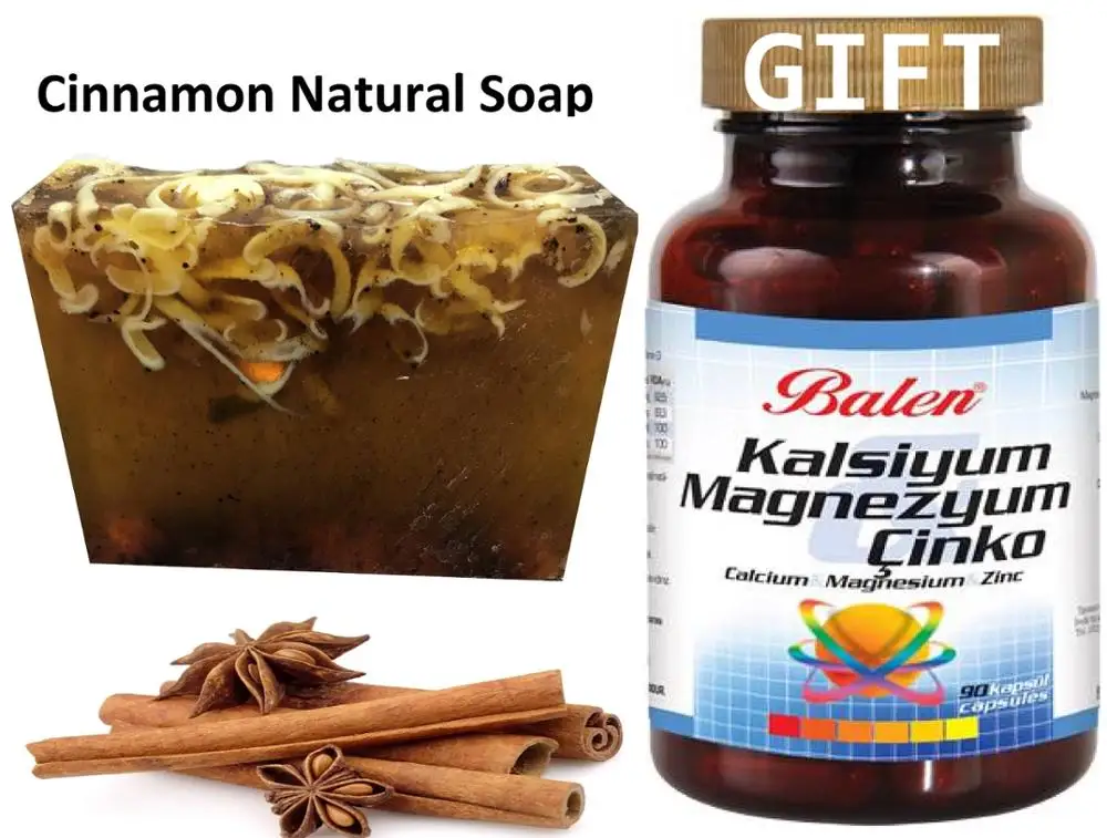 

Anti Acne Cinnamon Natural Handmade Soaps 100 gr+Gift Food Supplement Calcium & Magnesium & Zinc 90 Capsule are three essential