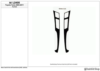 

Interior lining for Toyota Yaris 2005-2011. Set L2435.