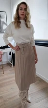 Pleated-Skirt Simplee Elegant 20-Color Fashion Women Belt A-Line British-Style with Autumn