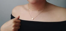 Nuevo Collar de Gargantilla De Luna pequeño y pequeño corazón multicapa para mujer, colgante de cadena corta de Color dorado, Collar, regalo de joyería