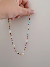 Gargantilla corta con cuentas coloridas de margaritas para mujer, collar bohemio, joyería de vacaciones, nueva de Corea, 2021