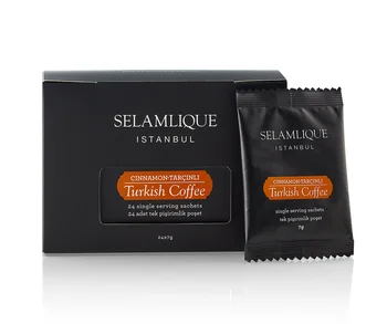 

Selamlique Istanbul Cinnamon Turkish Coffee Sachets Packs of 7 x 7 GR - 24 x 7 GR