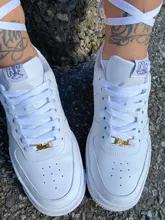 Placa para zapatos de acero inoxidable personalizable para chica, accesorio para deportivas, hebilla con nombre, niña, estilo bohemio, kpop