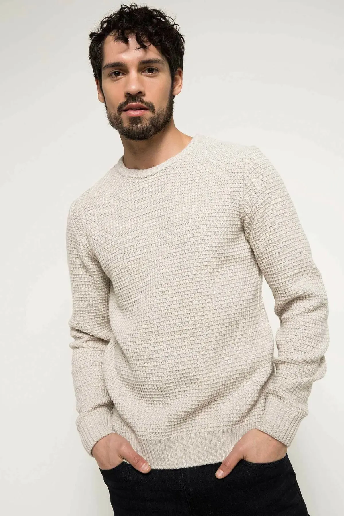 

DeFacto Man Classical Knitted Pullover Casual Long Sleeve Autumn Winter Men's Top Tees Top Cloth-G0308AZ18WN