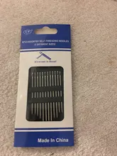 12 unids/set ancianos aguja-agujero lateral ciego aguja de coser de mano de acero inoxidable de huelga roscado ropa de costura