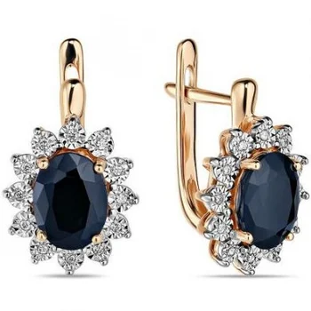 

Lucas gold earrings with sapphires and diamonds in red gold