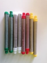Filtro de pistola sin aire, 10 Uds., pulverizador de pintura tipo empuje, malla 30/60/100/150 para pistola de pulverización de pintura wa9ner, acero inoxidable 304