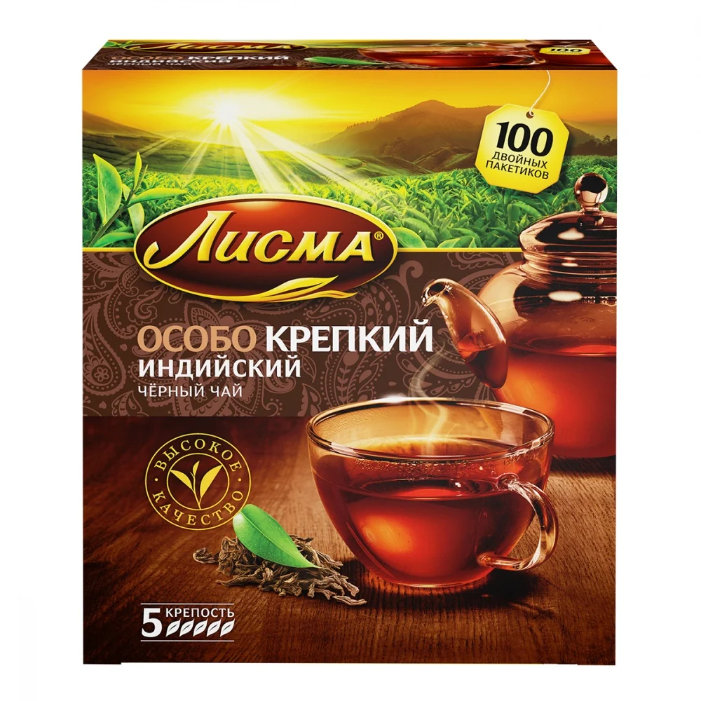 Чай Лисма &quotОсобо крепкий&quot черный 100 пакетиков|Черный чай| |