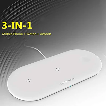 

3 in 1 10W Wireless Charger Station Stand Pad for iPhone X XS for Apple Watch Airpods Charging Dock for i Watch 3 for xiaomi mi