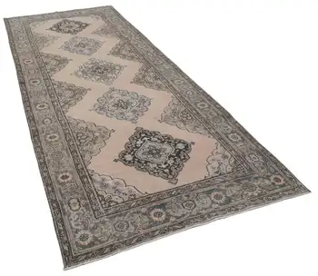 

146x365 Cm Beige Handmade English Vintage Runner Rug-5x12 Ft
