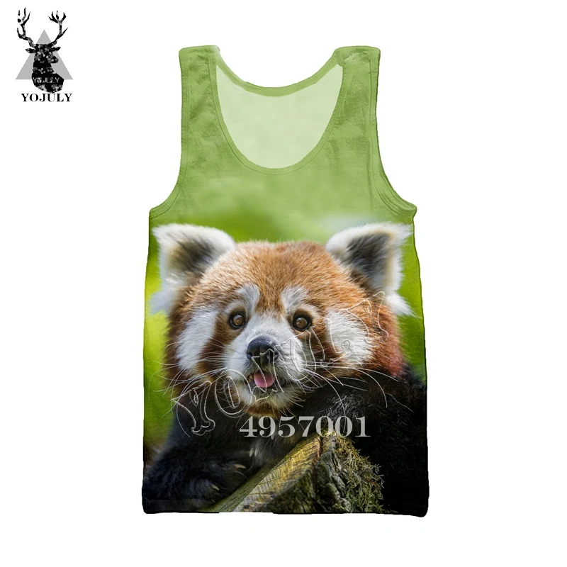 6 YOJULY 3D принт Ailurus fulgens мужской модный жилет летние рубашки без рукавов унисекс Женские повседневные топы на бретелях с круглым вырезом одежда Ve28 - Цвет: 6