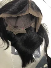 Bob corto peluca recta T malla con división 100% pelucas de cabello humano para las mujeres negras Natural peluca brasileña Remy Pre cierre desplumado pelo