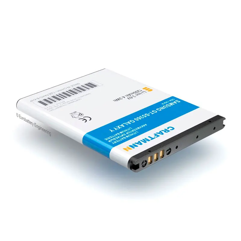 

Replacement Battery 1200mAh Samsung GALAXY Y PRO/POCKET/PLUS/WAVE/DuoS GT-B5510/S5300/S5360/S5363/S5380 (EB454357VU)