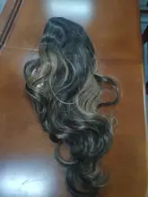 Pequeña LANA sintético Ombre negro marrón de oro con pelucas con reflejos largo ondulado resistente al calor de la parte media Cosplay pelucas para mujeres