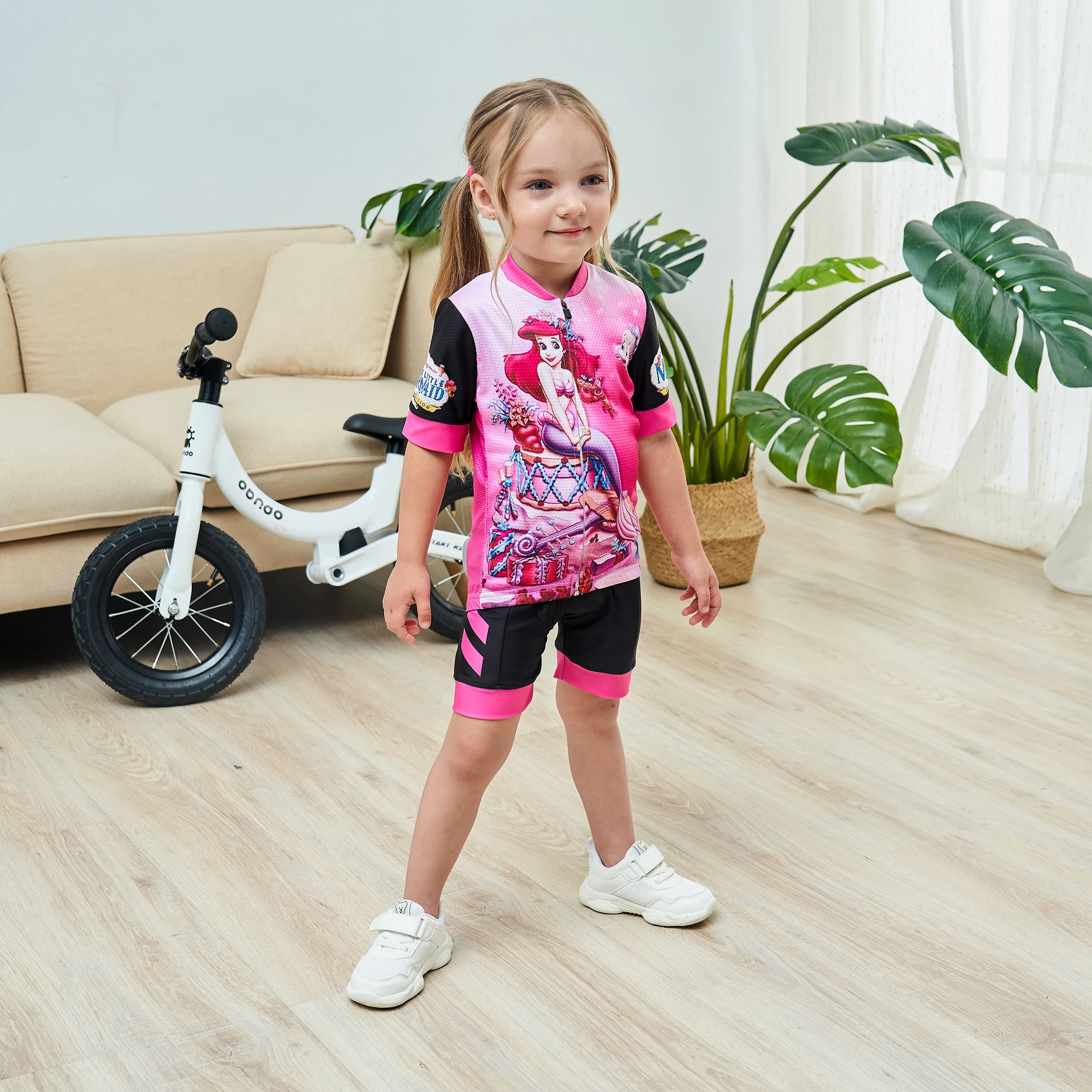 2022 Children's Balance Bike Cycling Clothes Short Sleeve Cycling Jersey Set For Kid Summer Sports Girl Bicycle Clothing 3
