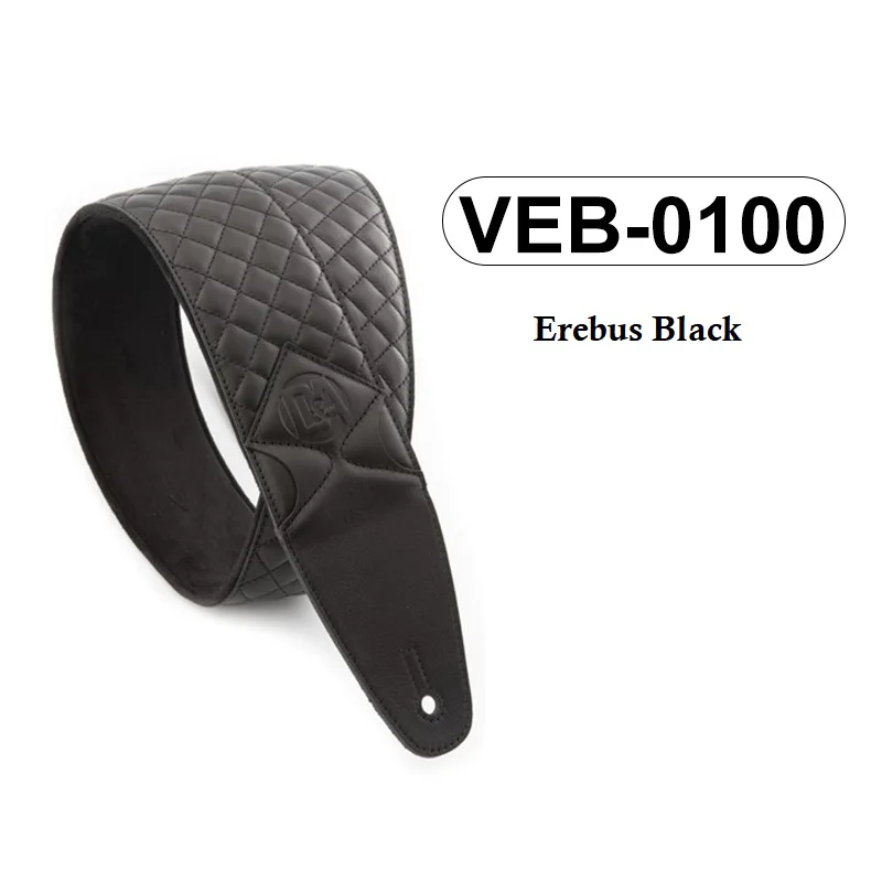 D& A Guitar gear Высокое качество Pro-Performance стеганый кожаный ремешок - Цвет: Erebus Black