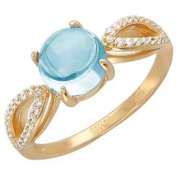

Esthete ring with Topaz and cubic zirconia in red gold
