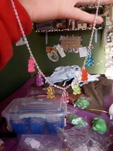 Collar de oso de dibujos animados de color caramelo, colorido Oso de resina hecho a mano, joyería para fiesta