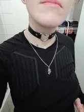 Collares con colgante Vintage para mujer, Collar gótico redondo, joyería de regalo, corazón gótico de cuero, Gargantilla Punk Harajuku