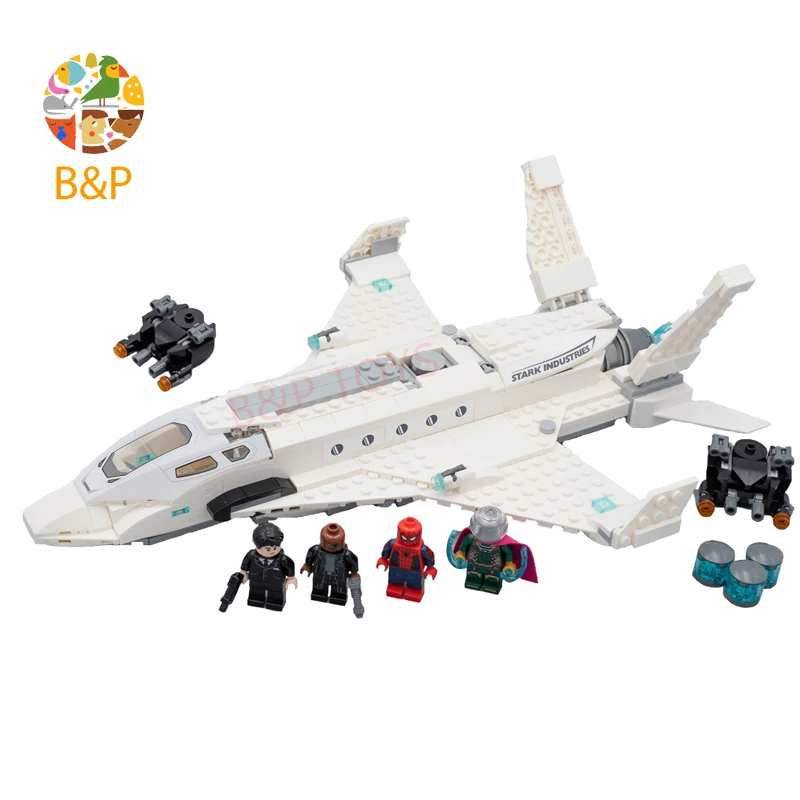 

76130 528Pcs Super Heroes series Stark Jet and the Drone Attack Building Blocks Bricks Enlighten Toys for Children 11315 Gift