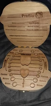 Caja de madera para guardar los dientes de los bebés, inglés/español/francés/ruso/italiano, organizador de los dientes del lanugo, umbilical, recuerdos