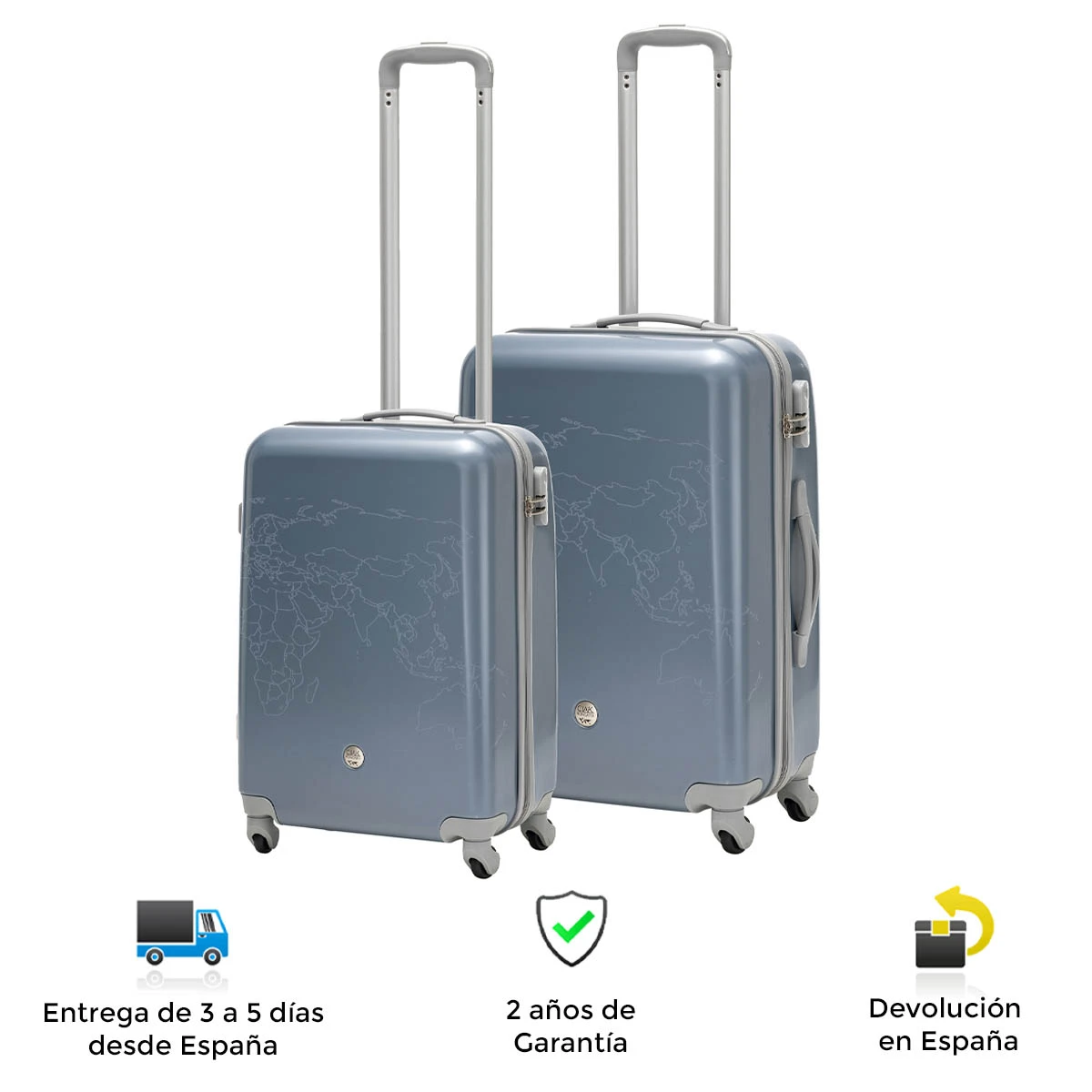 Set maletas trolley de Roncato azul con silueta de mapa, tallas S+M, comodas, gran capacidad, asa ruedas, movimiento esfuerzo, maletas, maletas de viaje| | - AliExpress