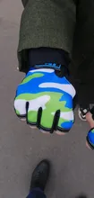 Guantes de Ciclismo de medio dedo para niños, de camuflaje, alta elasticidad, antideslizantes, equipo de ciclismo
