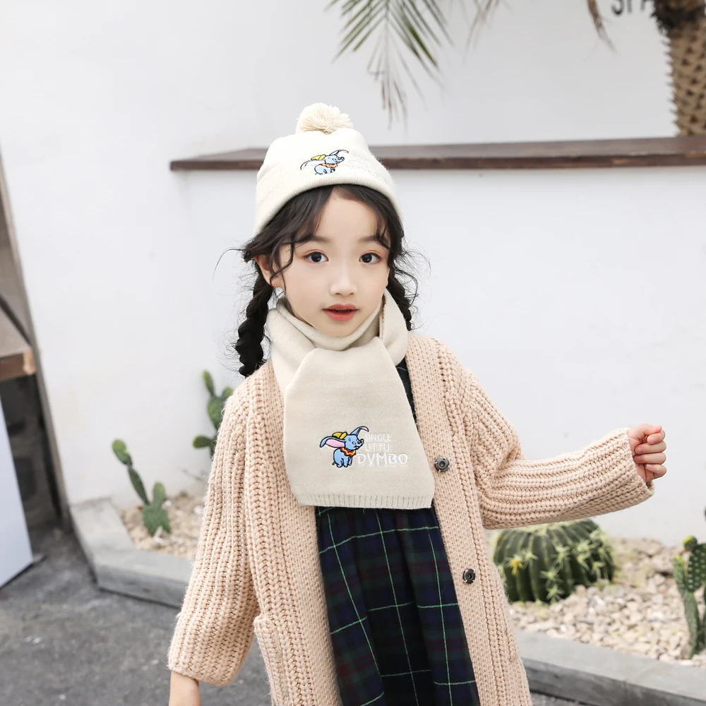 

2-10Years Children's Knitted Hat Autumn Winter Warm Baby Woolen Hat Boy Girl Scarf Neck Suit Beanies Hat And Scarf Set